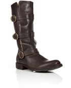 Fiorentini + Baker Leather Buckled Boots with Fur Trim - Lyst