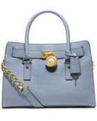 Michael Kors Hamilton Saffiano Leather Medium Satchel - Lyst