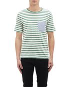 Band Of Outsiders Contrast-Pocket Stripe T-Shirt - Lyst