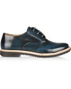 Maison Martin Margiela Glossed-Leather Lace-Up Flats - Lyst