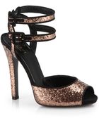 Gucci Mlode Glitter & Suede Sandals - Lyst