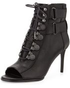 Luxury Rebel Cara Leather Open-Toe Bootie - Lyst