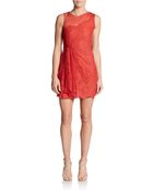 Valentino Asymmetrical Illusion Top Lace Mini Dress - Lyst