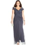 Alex Evenings Plus Size Embellished Ruched Gown - Lyst