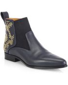 Chloé Studded Leather Pointy Ankle Boots - Lyst