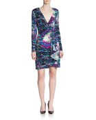 BCBGMAXAZRIA Adele Abstract Print Wrap Dress - Lyst