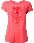 Blumarine Cut-Out Embroidered T-Shirt - Lyst