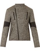 Public School Wool And Leather Biker Jacket - Lyst
