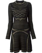 Roberto Cavalli Knitted Flared Dress - Lyst