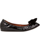 Lanvin Velvet Bow-Embellished Ballet Flats - Lyst