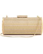 Whiting & Davis Crystal Pinstripes Clutch - Gold - Lyst