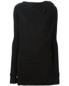 DRKSHDW by Rick Owens Long Draped Top - Lyst