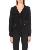 Oscar de la Renta Ruffled Silk Shirt - Lyst