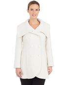 Jessica Simpson Textured Peacoat With Cowl Neckline - Lyst