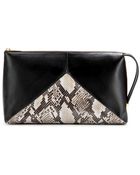Stella McCartney Python-Effect Faux Leather Clutch - Lyst