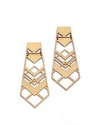 Tory Burch Chevron Drop Earrings Aged Gold - Lyst