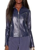 Ralph Lauren Lauren Leather Moto Jacket - Lyst