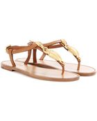Valentino Embellished Leather Sandals - Lyst
