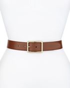 Cole Haan Contour Nappa Leather Logo Belt - Lyst