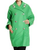 Versace Coat Double Breast In Cashmere With Strass On Collar - Lyst