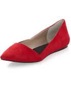 Steven By Steve Madden Elliee Suede Pointy Flat - Lyst