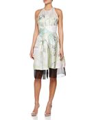 J. Mendel Textured Abstract-Print Halter Dress - Lyst