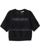 Rebecca Taylor Short Sleeved Patch Lace Top - Lyst