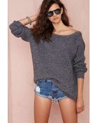 Nasty Gal Drop It Sweater - Gray - Lyst