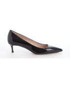 Miu Miu Black Patent Leather Pointed Toe Kitten Pumps - Lyst