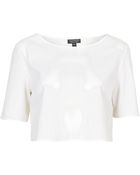 Topshop Laser-Cut Pu Tee - Lyst
