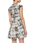 Nanette Lepore Love Crime Solidtrim Floral Dress - Lyst