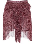 Isabel Marant Pleated Chiffon Silk Meg Skirt in Rust - Lyst