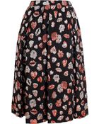 MSGM Lurex Lips Aline Skirt - Lyst