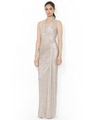 Lauren by Ralph Lauren Sleeveless Metallic Evening Gown - Lyst