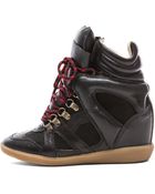 Isabel Marant Buck Tibetan Calfskin Velvet Leather Sneakers - Lyst