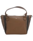 Fendi Leather 'Pequin' Jacquard Trapeze Bag - Lyst