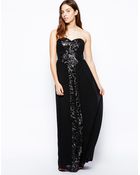 Little Mistress Bandeau Maxi Dress With Sequin Panel - Lyst