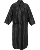 TOME Black Taffeta Trench Coat - Lyst