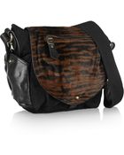 Isabel Marant Utkin Calf Hair, Suede And Leather Shoulder Bag - Lyst