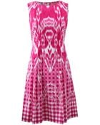 Oscar de la Renta Gingham Ikat Drop Waist Dress - Lyst