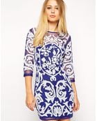 Asos Baroque Embroidered Shift Dress - Lyst