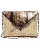 Whiting & Davis Envelope Clutch - Black/Gold - Lyst
