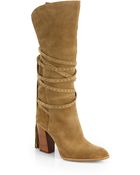 Michael Kors Jessa Suede Knee-High Boots - Lyst