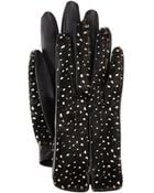 Lanvin Spotted Calf Hair Leather Gloves - Lyst
