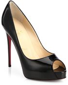 Christian Louboutin Patent Leather Peep-Toe Pumps - Lyst