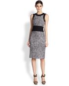 Oscar de la Renta Herringbone-Print Pencil Dress - Lyst