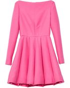 Valentino Wool and Silk Blend Crepe Aline Dress - Lyst