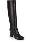 Prada Leather Knee-high Boots - Lyst