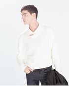Zara Shawl-Collar Sweater - Lyst