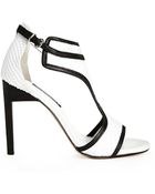 Senso Tabby White Tbar Heeled Sandals - Lyst